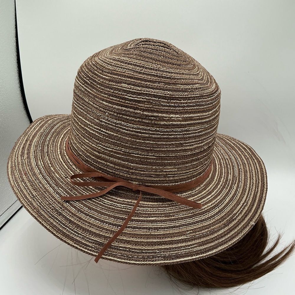 H&M Brown and Cream Striped Hat